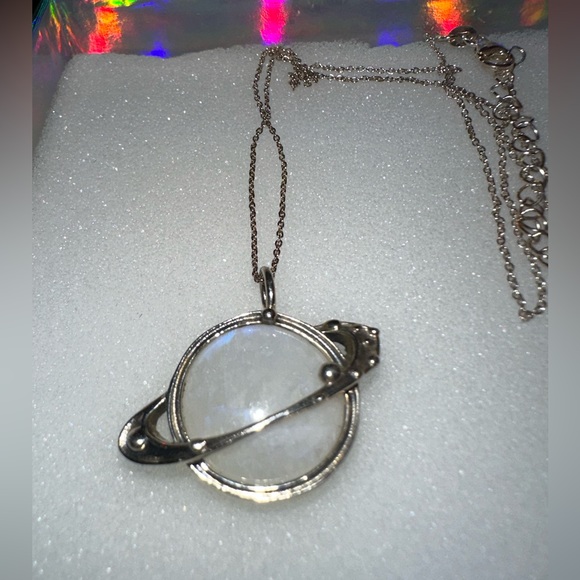 Hand Crafted Jewelry - Saturn moonstone handmade necklace